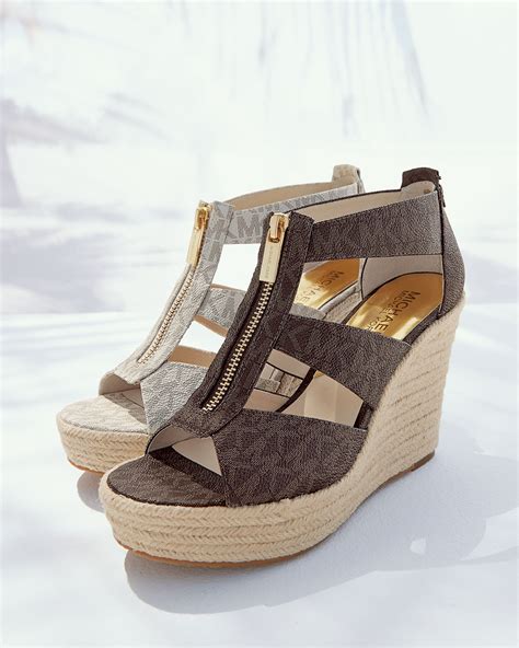 michael kors wedge heel sandals|Michael Kors sandals wedges zipper.